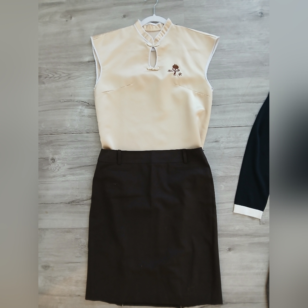 Lot X 6 Office Work Pencil Skirts Blouses Button Up Shirt Knit Top Bundle Set - Picture 4 of 15